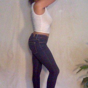 7FAM High-Waisted, Button Fly Skinny Jeans